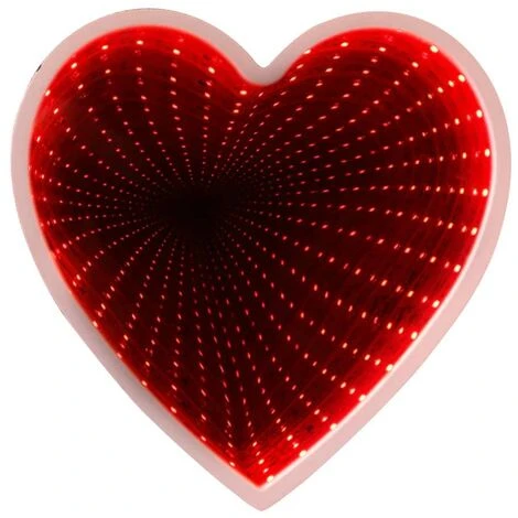 Lampada A Cuore Specchio Tunnel Infinito Da Muro 21 LED Grundig Luce Rilassante 4 Lampada A Cuore Specchio Tunnel Infinito Da Muro 21 LED Grundig Luce Rilassante - immagine 2