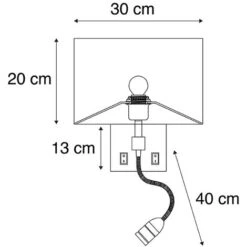 QAZQA + Applique Con Paralume Bergamo Wl - Moderno - Tessuto,Acciaio - Bianco/Acciaio - Quadrato/Allungato (non Sostituibile) LED Max. 1 X 3 Watt -Negozio Di Illuminazione Per La Casa Alla Moda 12337010 3