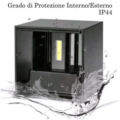 Applique Led Cob Lampada Parete 10W Quadrato Nero Luce Fredda Interno Esterno -Negozio Di Illuminazione Per La Casa Alla Moda 12444028 3