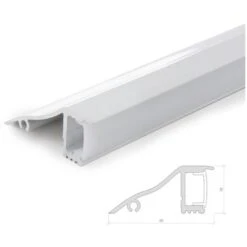 Profilo Alluminio Per Striscia LED Installazione Muri - Diffusore Latteo X 1M (SU-W001)