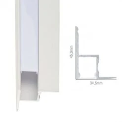 Profilo Alluminio Per Striscia LED Installazione Soffitti Diffusore Latteo X 1M (SU-A4535)