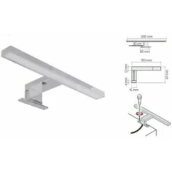 Specchio Contenitore Bagno 2 ANTE. Specchiera Armadietto A Parete + Lampada LED Cromata. 9 Specchio Contenitore Bagno 2 ANTE. Specchiera Armadietto A Parete + Lampada LED Cromata. -Negozio Di Illuminazione Per La Casa Alla Moda 17080477 3