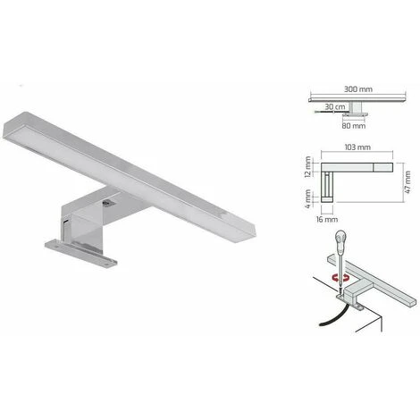 Specchio Contenitore Bagno 2 ANTE. Specchiera Armadietto A Parete + Lampada LED Cromata. 5 Specchio Contenitore Bagno 2 ANTE. Specchiera Armadietto A Parete + Lampada LED Cromata. - immagine 3