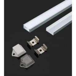 V-TAC Profilo In Alluminio Colore Silver Per Strip LED (Max L: 12,5mm) Copertura Satinata 2000 X 15,55 X 5,9mm