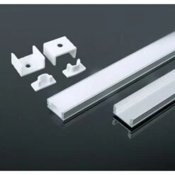V-TAC Profilo In Alluminio Colore Silver Per Strip LED (Max L: 12,4mm) Copertura Satinata 2000 X 17,4 X 7mm