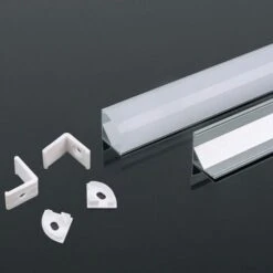 V-TAC Profilo In Alluminio Angolare Colore Bianco Per Strip LED (Max L: 10,5mm) 2000 X 15,8mm