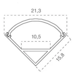 V-TAC Profilo In Alluminio Angolare Colore Bianco Per Strip LED (Max L: 10,5mm) 2000 X 15,8mm -Negozio Di Illuminazione Per La Casa Alla Moda 17266033 3