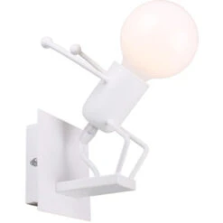 Lampada Da Parete A Forma Di Vivida Persona Creativa Moderna Plafoniera Per Bambini Per Camera Dei Bambini, Camera Da Letto, Corridoio, Ristorante, Cucina Bianca