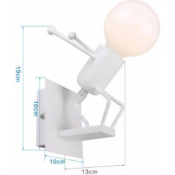 Lampada Da Parete A Forma Di Vivida Persona Creativa Moderna Plafoniera Per Bambini Per Camera Dei Bambini, Camera Da Letto, Corridoio, Ristorante, Cucina Bianca -Negozio Di Illuminazione Per La Casa Alla Moda 19297897 4