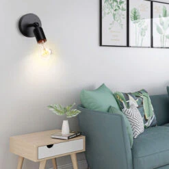 2PCS Applique Da Parete In Ferro Metallo Lampada Da Parete Regolabile Ad Angolo Applique Parete Retrò Creativo Per Bar Caffetteria Nero -Negozio Di Illuminazione Per La Casa Alla Moda 19303457 3
