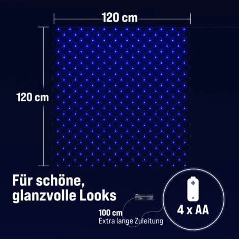 Luci Led Decorative Catena Luminosa LED Cascata Luminosa Interno Sterno Stringa Lichternetz 100 LED Blau (de) 4 Luci Led Decorative Catena Luminosa LED Cascata Luminosa Interno Sterno Stringa Lichternetz 100 LED Blau (de) - immagine 2