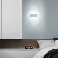 Applique Da Parete A Led Semplice Lampada Da Parete Interni 6W Up Down Applique Da Parete Moderna In Acrilico Per Soggiorno Camera Da Letto Corridoio Scale Balcone Bianco Freddo -Negozio Di Illuminazione Per La Casa Alla Moda 24453509 3