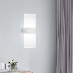 Applique Da Parete A Led Semplice Lampada Da Parete Interni 6W Up Down Applique Da Parete Moderna In Acrilico Per Soggiorno Camera Da Letto Corridoio Scale Balcone Bianco Freddo -Negozio Di Illuminazione Per La Casa Alla Moda 24453509 4