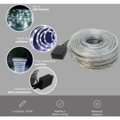Tubo Luci Led Per Addobbi Natale 30 Metri Luce Bianco Fredda Interno Ed Esterno 10 Tubo Luci Led Per Addobbi Natale 30 Metri Luce Bianco Fredda Interno Ed Esterno -Negozio Di Illuminazione Per La Casa Alla Moda 26978049 4