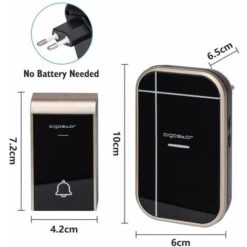 2 CAMPANELLI SENZA FILI WIRELESS DIGITALE IP44 PORTE CASA UFFICIO AIGOSTAR NERO ORO -Negozio Di Illuminazione Per La Casa Alla Moda 28961246 3