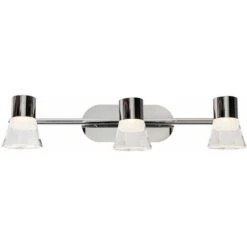 Barra 3 Faretti A LED 5W 4000K In Finitura Cromata/Trasparente IP44