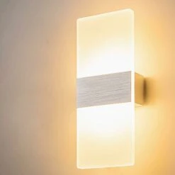 Applique Da Parete Per Interni LED 12W Lampada Da Parete In Vetro Design Semplice Pennello Grigio Per Camera Da Letto Soggiorno Bagno 29 Cm [Classe Energetica A +]
