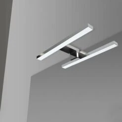 Lampada LED Da 30 Cm In ABS Cromo Doppia Installazione Luce Fredda