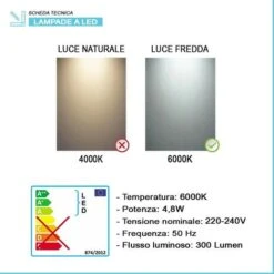 Lampada LED Da 30 Cm In ABS Cromo Doppia Installazione Luce Fredda -Negozio Di Illuminazione Per La Casa Alla Moda 34347762 5