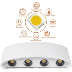 Applique LED Lampada Da Parete Ovale 24W Luce Fredda Bianco Esterno Interno D-11 -Negozio Di Illuminazione Per La Casa Alla Moda 34842114 3