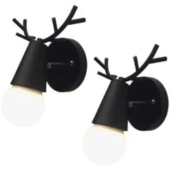 2 Pcs Moderno Lampada Da Parete Interni LED Applique Da Parete Animale Creativo Decorazione Camera Da Letto Soggiorno Nero