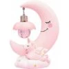 LED Night Light Kids Resin Moon Unicorn Cartoon Baby Nursery Lamp Breathe For Kids Child Girls Toy Gift For Nursery - Rosa