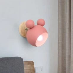 Applique Da Muro Nordica Lampada A Muro Per Cartoni Animati Luce A Muro Di Personalità Semplice Applique Da Parete Creativa Per Soggiorno Camera Da Letto Camera Dei Bambini Rosa