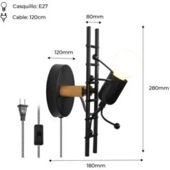 Applique Con Interruttore E Spina "Doll Ladder". Colore Nero -Negozio Di Illuminazione Per La Casa Alla Moda 41983747 5