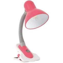Lampada Da Tavolo Con Pinza Da Studio Ufficio Rosa Interno E27 CE 220-240 Volt