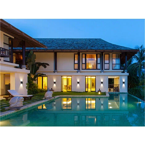 Applique LED Lampada Parete 12W Ovale Nero Doppia Luce Fredda Esterno Interno 4 Applique LED Lampada Parete 12W Ovale Nero Doppia Luce Fredda Esterno Interno - immagine 2