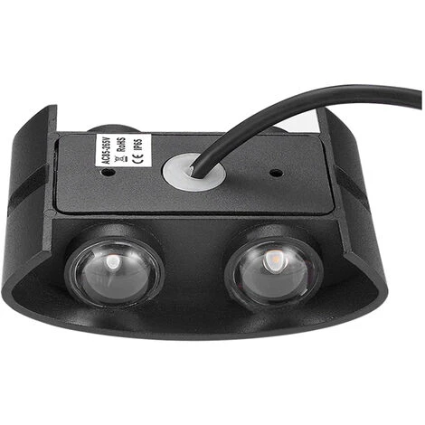 Applique LED Lampada Parete 12W Ovale Nero Doppia Luce Fredda Esterno Interno 5 Applique LED Lampada Parete 12W Ovale Nero Doppia Luce Fredda Esterno Interno - immagine 3