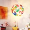 Lampada A Sospensione Per Cameretta Dei Bambini Lettere Lampada A Sospensione Lampada Per Bambini A Forma Di Palla, Plastica Colorata, Prese 4x E14, PxH 35x120 Cm -Negozio Di Illuminazione Per La Casa Alla Moda 46924621 1