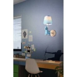 Trade Shop - Applique A Muro Cameretta A Forma Di Cavallo In Resina E27 Lampada Muro Lume E49 Blu