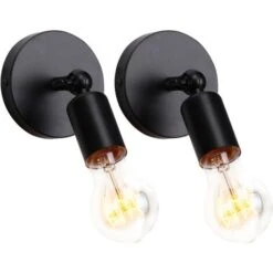 2 PCS Vintage Industriale Applique Parete Camera Da Letto Soggiorno Cucina E27 Ferro Battuto Lampada Parete