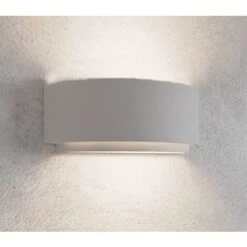 Applique Lampada Parere Gesso Interno Bianco 2 Livelli Muro Verniciabile G9 5040