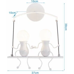 Lampada Da Parete Creativa A Doppia Testa Person Art Lampada Da Parete Lampada Da Parete Alla Moda Moderna Bianca Per L'Ufficio Del Bar Della Camera Da Letto -Negozio Di Illuminazione Per La Casa Alla Moda 51783660 5