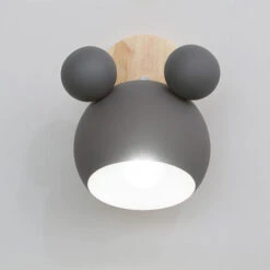 Applique Da Muro Nordica Lampada A Muro Per Cartoni Animati Applique Da Parete Creativa Luce A Muro Di Personalità Semplice Per Soggiorno Camera Da Letto Camera Dei Bambini Grigio