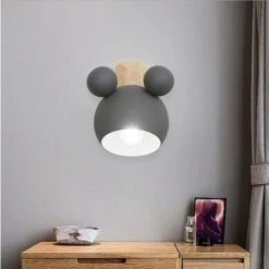 Applique Da Muro Nordica Lampada A Muro Per Cartoni Animati Applique Da Parete Creativa Luce A Muro Di Personalità Semplice Per Soggiorno Camera Da Letto Camera Dei Bambini Grigio -Negozio Di Illuminazione Per La Casa Alla Moda 51787347 3