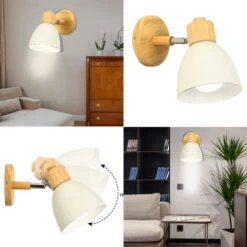 Applique Da Muro Moderna In Legno Nordico Applique Da Parete Vintage Retrò Per Soggiorno Bar Caffetteria Camera Da Letto Interna Bianca -Negozio Di Illuminazione Per La Casa Alla Moda 51787444 3