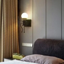 Applique Da Parete Robot, Applique Da Parete Nera In Stile Retrò Contemporaneo Creativo, Applique Da Parete Per Camera Da Letto Comodino Camera Dei Bambini Scala Del Corridoio (nero) -Negozio Di Illuminazione Per La Casa Alla Moda 52859952 5