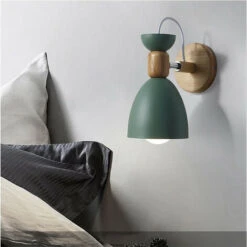 Lampada Da Parete Stile Moderno Bambino, Applique Da Muro Nordica Colori E27 Per Studio Corridoio Camera Da Letto (Colore: Verde) -Negozio Di Illuminazione Per La Casa Alla Moda 52862185 3
