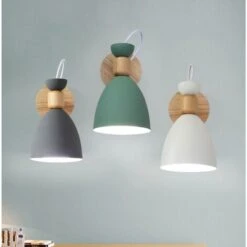 Lampada Da Parete Stile Moderno Bambino, Applique Da Muro Nordica Colori E27 Per Studio Corridoio Camera Da Letto (Colore: Verde) -Negozio Di Illuminazione Per La Casa Alla Moda 52862185 5