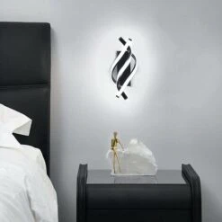 Lampada Da Parete Moderna 18W, Applique Da Parete A LED, Design Curvo IP20, Luce Bianca Calda 3000K, 1200 Lumen IP20 Nero, Per Camera Da Letto, Studio [Classe Di Efficienza Energetica A+++] -Negozio Di Illuminazione Per La Casa Alla Moda 54019081 4