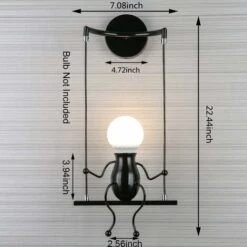 Lampada Da Parete A LED Per Interni, Lampada Da Comodino Per Bambini Swing, Lampada Da Parete Per Interni Creativa Adatta Per Corridoio Soggiorno Camera Da Letto, E27, Lampadina Non Inclusa, 220v, IP2 -Negozio Di Illuminazione Per La Casa Alla Moda 54019170 5