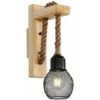 Applique Industriale Vintage, Lampada Da Parete In Legno Rustico Retrò, Lampada Da Muro A Sospensione In Corda Di Canapa Con Paralume In Metallo Nero Per Camera Da Letto, Soggiorno (Senza Lampadine) -Negozio Di Illuminazione Per La Casa Alla Moda 54960409 1