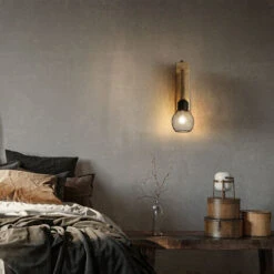 Applique Industriale Vintage, Lampada Da Parete In Legno Rustico Retrò, Lampada Da Muro A Sospensione In Corda Di Canapa Con Paralume In Metallo Nero Per Camera Da Letto, Soggiorno (Senza Lampadine) -Negozio Di Illuminazione Per La Casa Alla Moda 54960409 3