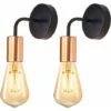 Confezione Da 2 Applique Da Parete Per Interni, Mini Applique Da Parete Industriale, Lampada In Ferro E27 Non Contiene Lampadina, Per La Decorazione Del Soggiorno Della Camera Da Letto Del Ristorante -Negozio Di Illuminazione Per La Casa Alla Moda 55391474 1