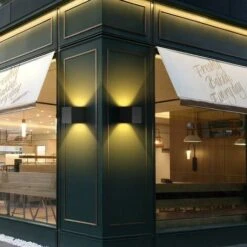 Lampada Da Parete A LED Da 1 Confezione Per Interni, Applique Da Parete, Lampada Da Parete Nera Moderna, Illuminazione In Alluminio Da 12 W Per Soggiorno, Camera Da Letto, Bagno, Cucina, Bianco Caldo -Negozio Di Illuminazione Per La Casa Alla Moda 55552147 3