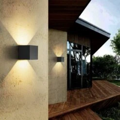 Lampada Da Parete A LED Da 1 Confezione Per Interni, Applique Da Parete, Lampada Da Parete Nera Moderna, Illuminazione In Alluminio Da 12 W Per Soggiorno, Camera Da Letto, Bagno, Cucina, Bianco Caldo -Negozio Di Illuminazione Per La Casa Alla Moda 55552147 5