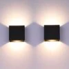 Lampada Da Parete A LED Da 2 Pezzi Lampada Da Parete Per Interni In Alto E In Basso Lampada Da Parete Nera Moderna Illuminazione In Alluminio Da 6 W Per Soggiorno, Camera Da Letto, Bagno, Cucina, Bian -Negozio Di Illuminazione Per La Casa Alla Moda 55552342 1